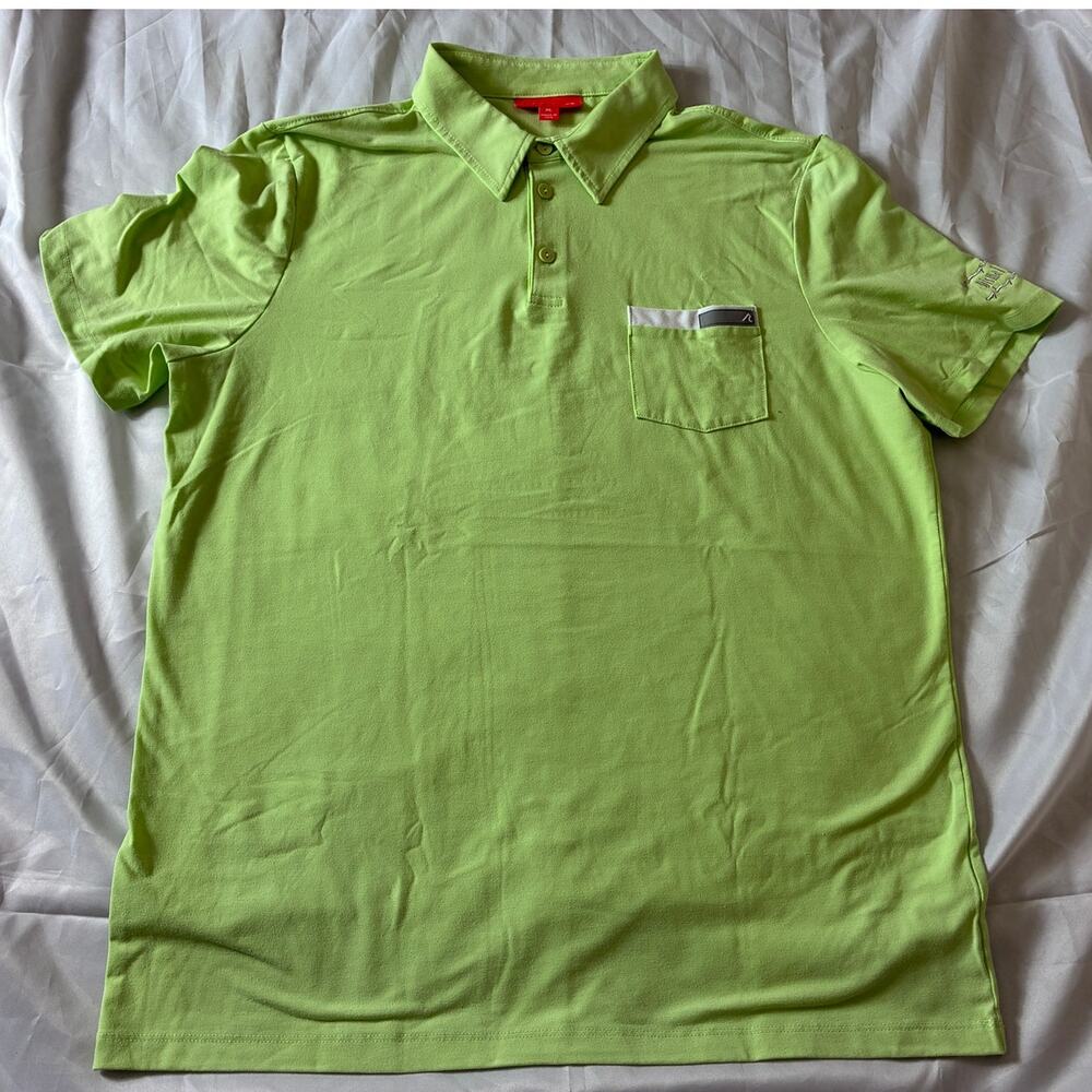 Redvanly Golf Polo Men's XL Lime Green Dismal River Pocket Tee